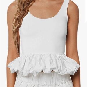 Peplum Women's White Tank Top